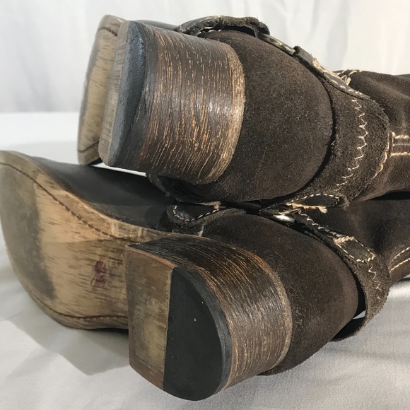 Bed Stu Brown Harness Boot Crafted in Mexico Sz 7 - Picture 13 of 14